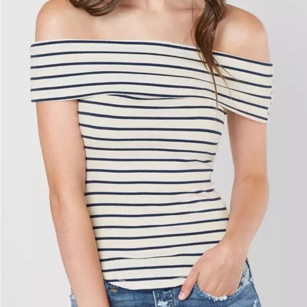 Navy Stripe Free People Top